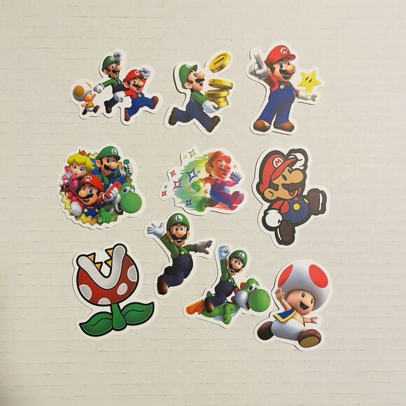 50 Pcs Super Mario Bros Brothers Sticker Decals Great Giveaways For Live Shows - Picture 2 of 5